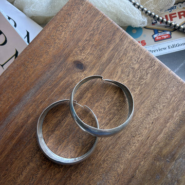 Wide Silver Hoops