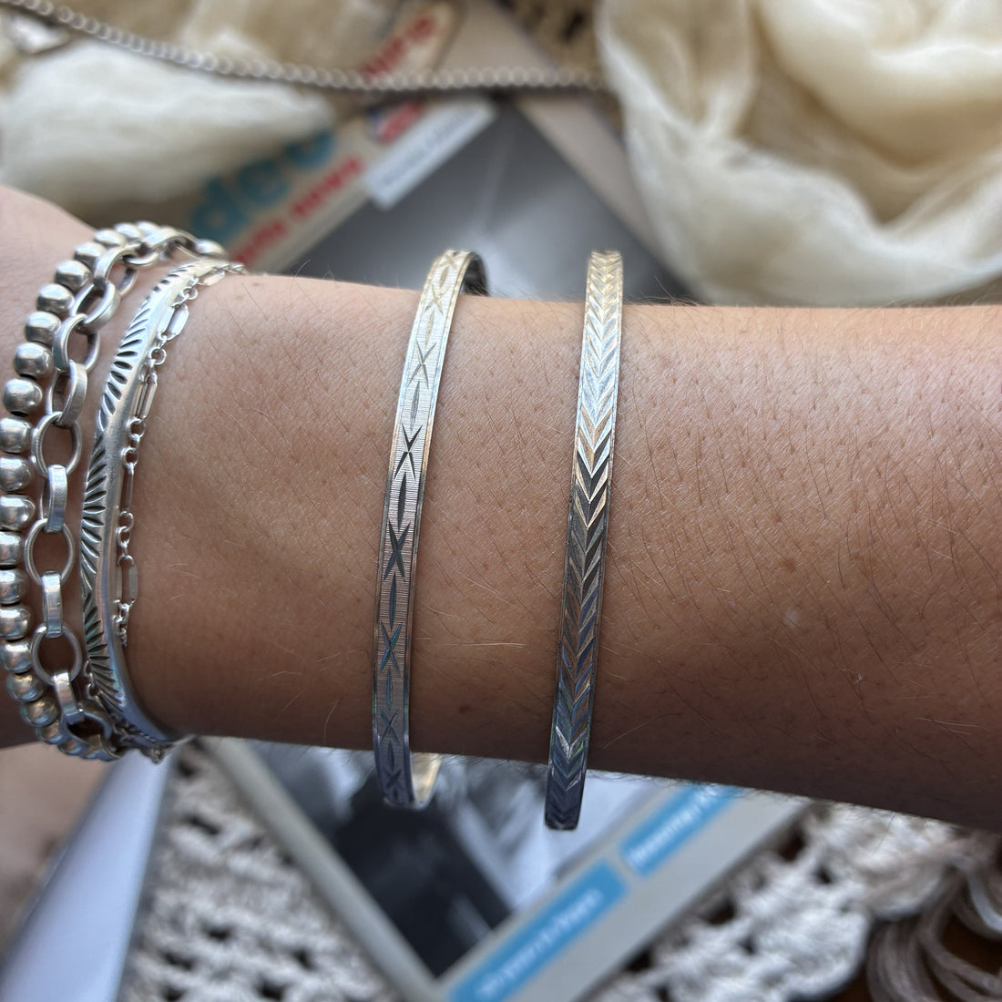 Desert Etched Bangles